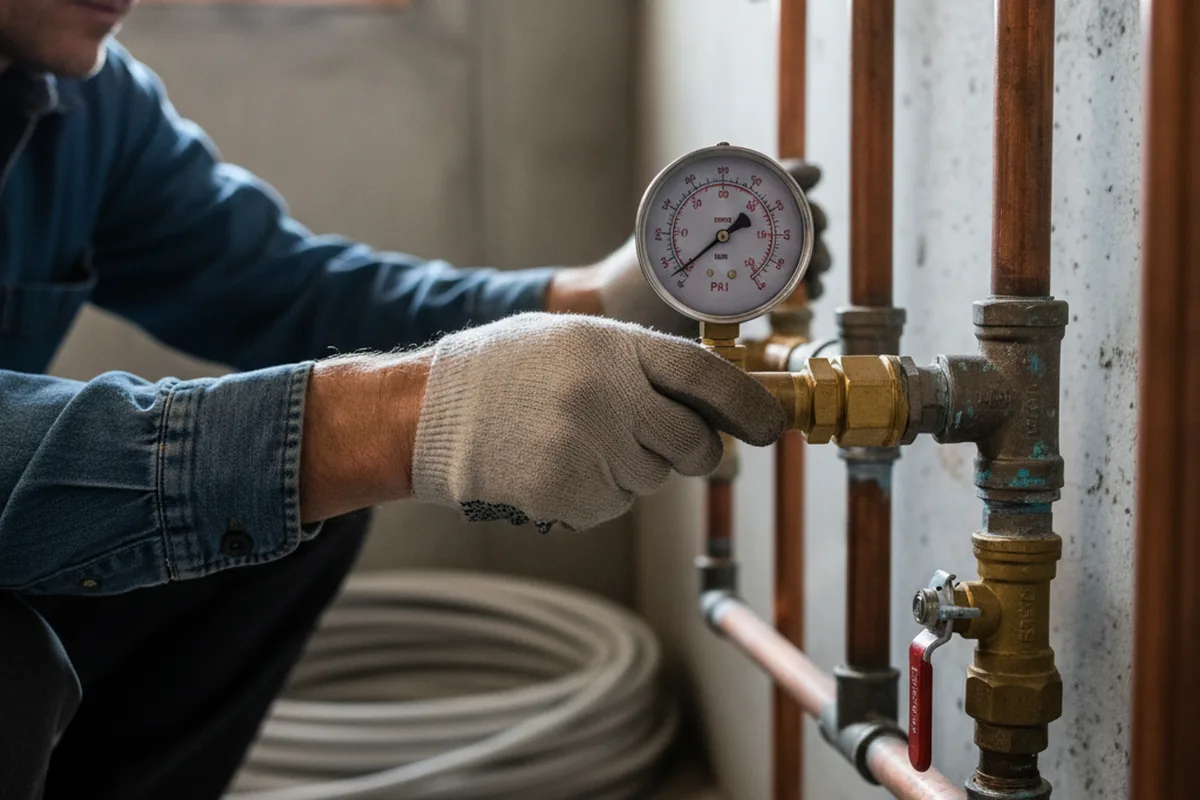 Pressure testing a repaired line during Water Line Repair in Wentworth